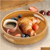 Frühstückstabletts im japanischen Stil, rundes Tablett, Essens-Servierplatte, Bambus-Snack, Deseert-Teebrett für Zuhause, Drop-Lieferung, Garten, Hausfrau oder Dhvaf