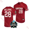 2023 CWS Stanford Cardinal Jersey Stephen Piscotty Tommy Edman Brock Jones Jason Castro Mike Mussina Nico Hoerner Erkekler Özel Dikişli Stanford Beyzbol Formaları