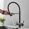 Bathroom Sink Faucets Black Grey Filtered Kitchen Faucet Water Filter Mixer Purification Drinking Taps 230616