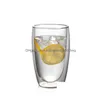 Theekopjes Double Wall Cup Transparante Handgemaakte Hittebestendige Bier Drinken Kungfu Theekopje Mini Whisky Espresso Koffie Drop Leveren Dh42I