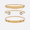 Designer High Version Full Diamond letter 3-in-1 bracelet Titanium Steel Fasteners Anti-allergy Gold Women's bracelet Retro fashion trend gift giving