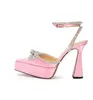 Sandali con plateau estivi 2023 Papillon Gladiatori di cristallo Scarpe da donna Scarpe Mary Jane