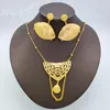 Necklace Earrings Set Design Jewelry Gold Plated Drop Ethiopian African Chain Party Bohemia Pendant Wedding Bridal