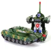 Outros Brinquedos Crianças Toy Deformation Tank Robots LED Light Music Car Electric Combat Flashing Vehicles Kid Boy Gift Universal Wheel 230616