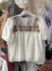 Blouses pour femmes Chic Boho femmes hauts et broderie Patchwork manches bouffantes col carré femme Blusas dames été culture livraison directe