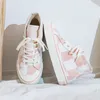 Scarpe rosa Donna2023 Fashion Corea Plaid Print Sneakers in tela Ins Studenti casual Abbigliamento quotidiano Autunno Scarpe da donna tutto-fiammifero