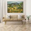 Stilleven Canvas Afdrukken Bergen in de Provence. L Estaque 1880 Paul Cezanne schilderij handgeschilderd eigentijds decor