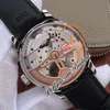 AZF Real Tourbillon Mystere Automatik-Herrenuhr Power Reserve IW504601, Stahlgehäuse, schwarzes Zifferblatt, silberne Zahlenmarkierungen, Leder, Super Edition, Reloj Hombre Puretime B2