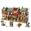 Blocs Mini Chinese Street Courtyard Blocs de construction assemblés City Street View Ancient Building Model Ornements Jouets pour enfants Cadeaux R230629