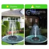 Garden Decorations 3.5W Solar Bird Bath Fountain Built-in Battery Floating Fountain Pump with 6 Nozzles for Garden Pool Fish Tank Outdoor 230616