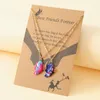 Pendant Necklaces 1Pair Trendy Cute Enamel Butterfly Necklace For Women Card Friendship Couple Animal Charm Beach Party Jewelry Dropship