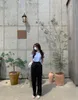 Koreaanse mode voor dames met korte mouwen, omgeslagen kraag, effen kleur OL-werkblouse-overhemd, tops SMLXL