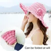 Chapeaux à large bord chapeau de soleil fleur pliable printemps été casquette de protection UV pour voyager