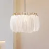 Hanglampen Kroonluchters Licht Modern Eenvoud Led-verlichting Veer Romantisch Hanglamp Voor Slaapkamer Kamer Deco Pendelarmatuur