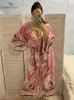 Urban Sexy Dresses 2023 Bohemian Printed Self Belted Loose Summer Beach Tunic Plus Size Long Kimono Women Street Wear Casual Maxi Dress N996 230617