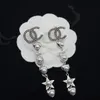 Moda Koreański Kryształ CC Kolczyk Klasyczny Markowy Projektant Kolczyki dla Kobiet Wysokiej Jakości S925 Srebrne Kolczyki Biżuteria Prezenty