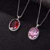 Chaînes haut de gamme Super mode ovale rose Zircon collier de luxe pendentif pour les femmes Version coréenne des pendentifs de chaîne de clavicule