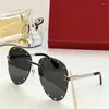 Sonnenbrille 2023 Marke Modedesigner Sommer Design 8158 Frauen Männer Metall Übergroße Vintage UV400 mit Box