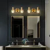 Appliques murales nordique cuivre cristal miroir lumière toilette LED moderne minimaliste salle de bain lampe salon décoration étude chambre