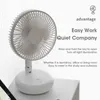 Electric Fans LED Light Wireless Punch-free Wall Mounted Air Folding Electric Ventilator Table USB Rechargeable