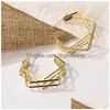 Charm Fashion Gold Color Metal Drop Earrings Stainless Steel Simple Knot Twist For Women Statement Jewelry Pendiente Delivery Dhn17