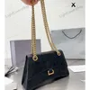 Brand Hourglass Bags 8A Top Quality Designer B Fashion Chain Shoulder CrossBody Bag Women Pleated Soft Leather Luxury Handbags 230617