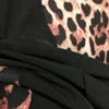 2023 Designerska sukienka damska moda swobodna seksowna seksowna lamparta Temperament Hem Front Slit Sukienki talia