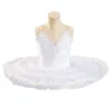 Desgaste de la etapa Trajes del lago de los cisnes blancos Falda de tutú de ballet Tops de terciopelo para vestido de bailarina Profesional Niño Niños Niñas Mujer Aro de acero