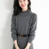 Freizeitkleider Damen Herbst Winter Bottoming Shirt Kleid Halber Rollkragenpullover Pullover Lose Wolle Wilde Langärmelige Koreanische Version