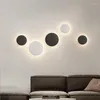 Vägglampor modern led sovrum lampa runda/fyrkantig diy kombination sängläsning sconce vardagsrum loft heminredning montering belysning