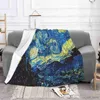 Deken Kunst Deken Sterrennacht Wollen Deken Super Zacht Beddengoed Sofa Pluche Deken Cadeau Slaapkamer Decor R230617