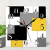 Horloges murales 1 PCS Horloge silencieuse sans tic-tac abstrait géométrique minimaliste décor à carreaux (12 pouces)