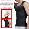 Mäns kroppssaxar Mens Body Shaper Abdomen Slimming Shapewear Belly Shaping Corset Top Gynecomastia Compression Shirts With Zipper Midje Trainer 230616