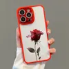 Ingen gulande romantisk rose diamantlinsskydd telefonfodral för iPhone 15 14 13 12 11 Pro max plus fallbeständig smutsbeständig