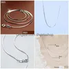 Ketten Echte Echte Reine Solide 925 Sterling Silber Kette Halskette Männer Frauen Schlange Schmuck Männlich Weiblich 0,7mm Collier Halsketten Drop Del Dhlqi