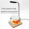 Aquariums Éclairage 10W Plantes En Pot Isolation Thermique Avec Planche De Bois Étanche Alimenté Par USB Miniature Paysage Aquarium LED Lumière Maison Fish Tank 230617