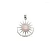 Collane con ciondolo Sole Luna Pietra naturale Rotondo Cristallo Cabochon Perline Charms Reiki Unakites Ciondoli al quarzo rosa bianco per le donne