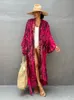 Прикрытия двух кусок платье Boho Stripe Tie Dye Dye Countuice с поясной туникой Sarong Cardigan Dress Женщины бикини