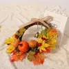 Dekorative Blumen Herbst Blatt Kürbis Kranz mit Glocke Thanksgiving Halloween Haustür Home Decor