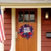 Fleurs décoratives Application large Guirlande de porte de drapeau américain accrocheur Longue durée Suspendue Résistant aux intempéries Faveur de fête