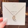 Pendant Necklaces Charm Moon For Women Crystals Asterism Necklace 2023 Luxury Clavicle Chain Fashion Jewelry Wholesale