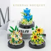 Blöcke Blume Topf Bausteine Modell Rose Chrysantheme Bouquet Gärten Romantische Kit Montage Spielzeug Mädchen Geschenke R230701