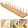 Juego de cubiertos, soporte para tacos, soporte para burritos, estante de bambú, soportes para tortitas de maíz, juego de soportes para tacos para el hogar