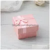 Jewelry Boxes 12 Pieces Paper Ring With Bow Design For Earrings 1 Dozen Case Valentines Day Gift Wholesale Lots Bk Drop Delivery Pac Dh2Ih