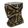 Bandanas Brown Beige Snakeskin Design Bandana Black Ball Phyton Scarf Unisex Outdoor Neck Cover Streetwear Sunscreen Head Wrap