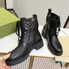 Top Quality Designer Boots Women Winter Metal Button Chain Shoes Leather Low Heel High Heels bind Boot