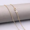 Zincirler Gerçek 18K Gül Altın Zinciri Kadınlar için Kadın 1.4mm Pürüzsüz Boncuklu Bağlantı Kolye 40cm uzunluk AU750