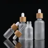 Bamboo Cap Frosted Glass Dropper Bottle Liquid Reagent Pipette Bottles Eye Dropper Aromatherapy Essential Oils Perfumes Bottles Bhbhk