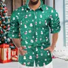 Mannen Casual Shirts Heren Korte Mouw Kruis Shirt Kerst Gedrukt 3D Digitale Mode Revers Top Heren Blouse Mannen T Ingericht