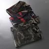 T-shirt da uomo T-shirt da uomo 2023 Camicia da uomo di alta qualità Camouflage Velvet Tees Homme Spring Tops Pullover Slim Fit M-5XL